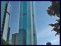 CITIC Plaza. Upon completion in 1996, this was the  tallest building in Asia (until 1998) and the tallest in Guangzhou until 2010. It has 80 floors and is 391m tall to the spire (322m to the roof).It was also the world's tallest building built of reinforced concrete until 2012 and was designed by Dennis Lau & Ng Chun Man Architects.